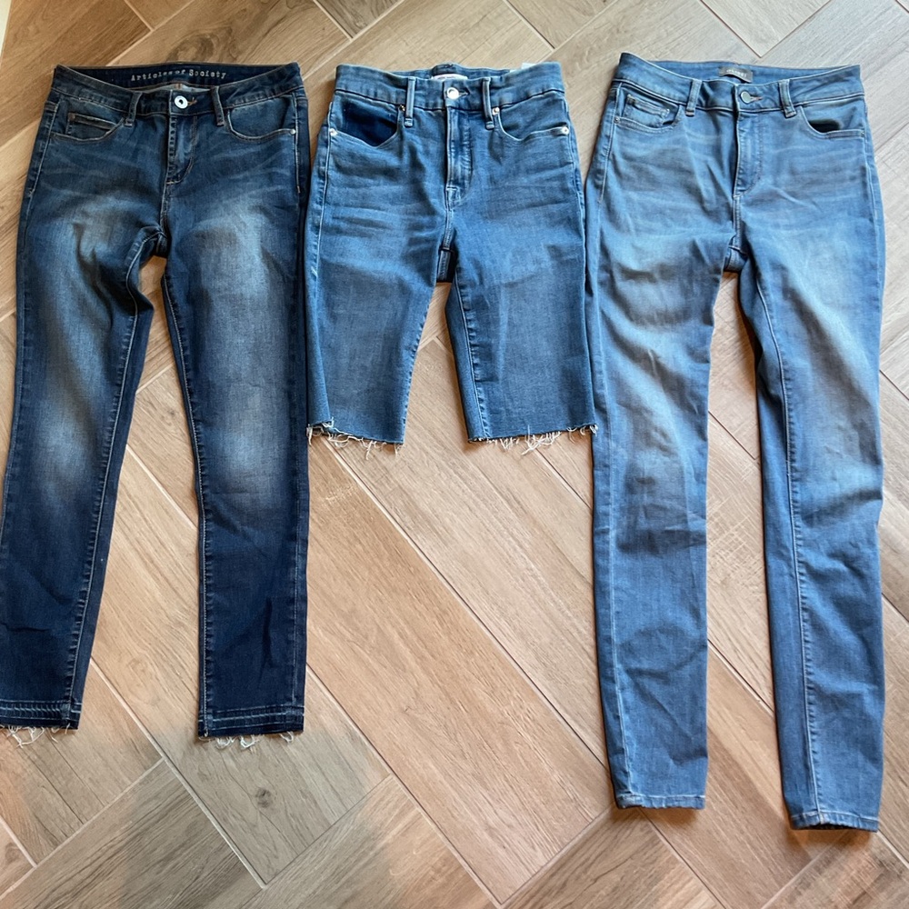 LOT 2 Designer jeans 1 short! size 26 DL1961 Articles of Society Good American